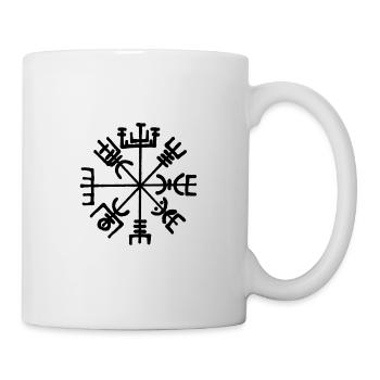 Vegvisir Runen Kompass Futhark Wikinger schwarz - Tasse - Weiß - Rechts