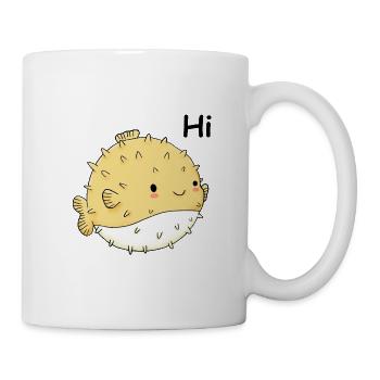 Happy Puffer Fish - Tasse - Weiß - Rechts