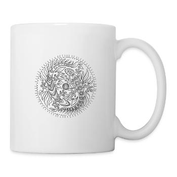 Mandala Geckos black - Tasse - Weiß - Rechts