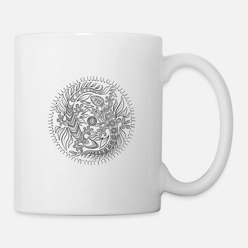 Mandala Geckos black - Mug blanc - blanc