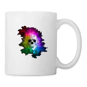 Halloween Skull Rainbow Totenkopf Metal Hardrock - Tasse - Weiß - Rechts