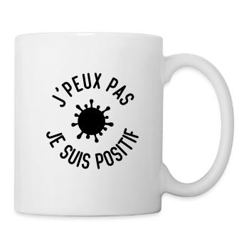 Je peux pas je suis positif - Mug blanc - blanc - Droite