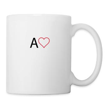 Letter A with heart centered - Mug - white - Right