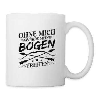 Pfeil und Bogen Spruch Lustig Bogenschießen - Tasse - Weiß - Rechts
