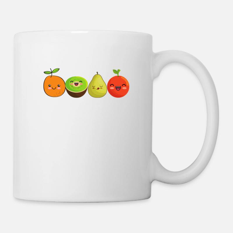 Funny fruit in a row - Mug - white
