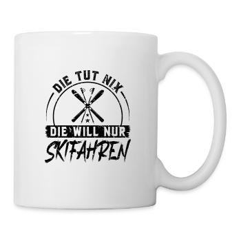 Skifahren Lustig Ski - Tasse - Weiß - Rechts