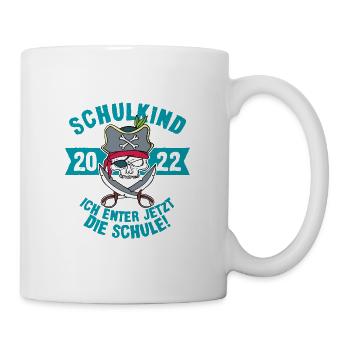 Schulkind 2022 - Einschulung Pirat Erstklässler - Tasse - Weiß - Rechts