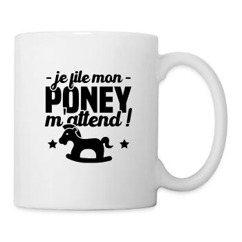 Je file mon Poney m'attend Enfants Cadeau - Mug blanc - blanc - Droite