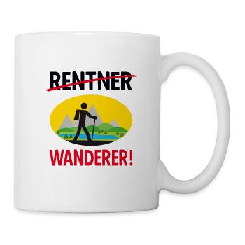 Rentner Wandern T-Shirt - Tasse - Weiß - Rechts