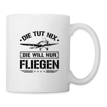 Piloten Spruch Lustig Flugzeug Cockpit Pilotin - Tasse - Weiß - Rechts
