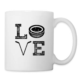 Distressed Vintage Eishockey - Tasse - Weiß - Rechts