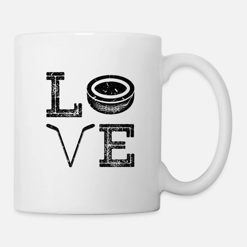 Distressed Vintage Eishockey - Tasse - Weiß