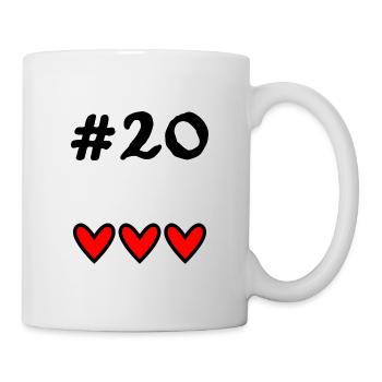 20 ANS. 20e ANNIVERSAIRE. ANNIVERSAIRE 20 ANS. 20 - Mug blanc - blanc - Droite