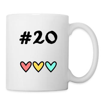 20 ANS. 20e ANNIVERSAIRE. ANNIVERSAIRE 20 ANS. 20 - Mug blanc - blanc - Droite