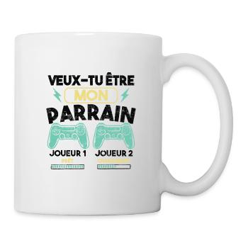 Veux-tu être mon parrain, Demande parrain gamer - Mug blanc - blanc - Droite