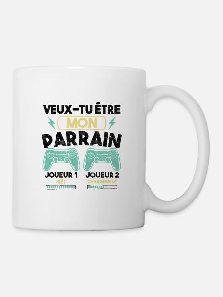 Veux-tu être mon parrain, Demande parrain gamer - Mug blanc - blanc