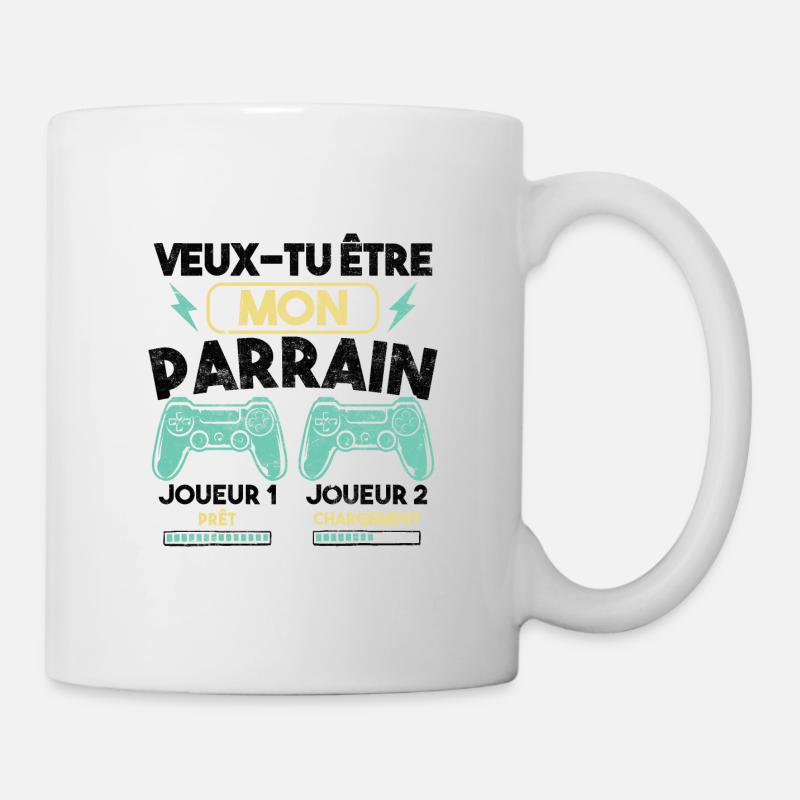 Veux-tu être mon parrain, Demande parrain gamer - Mug blanc - blanc