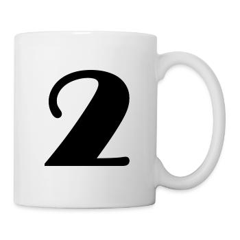 2 JAHRE. 2. JUBILÄUM. GEBURTSTAG 2 JAHRE. 2 - Tasse - Weiß - Rechts