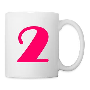 2. 2 JAHRE. 2. JUBILÄUM. GEBURTSTAG 2 JAHRE - Tasse - Weiß - Rechts