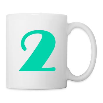 2 JAHRE. 2. JUBILÄUM. GEBURTSTAG 2 JAHRE. 2 - Tasse - Weiß - Rechts