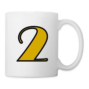 2 JAHRE. 2. JUBILÄUM. GEBURTSTAG 2 JAHRE. 2 - Tasse - Weiß - Rechts