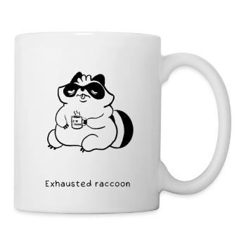 Raccoon Types | Exhausted Raccoon - Mug - white - Right