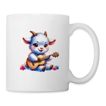 Cute Goat Playing Guitar Animal Lover Farm - Mug - white - Right