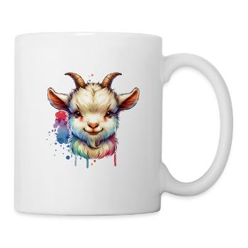 Lustige Ziege Bauernhof Tierliebhaber Design - Tasse - Weiß - Rechts