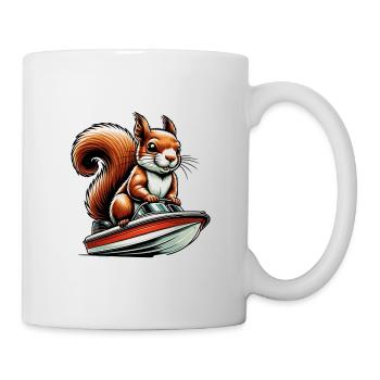 Motorboot Sport Eichhörnchen Nüsse Tierliebhaber - Tasse - Weiß - Rechts
