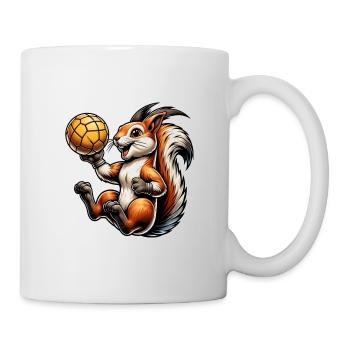 Handball, Sports, Squirrel, Nuts, Animal Lover - Mug - white - Right