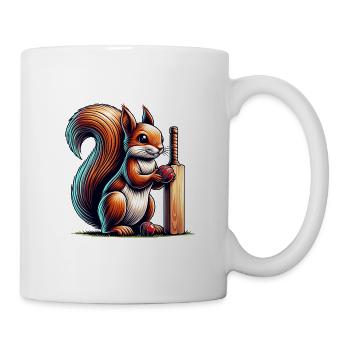 Squirrel, Nuts, Animal Lover, Cricket, Sports - Mug - white - Right