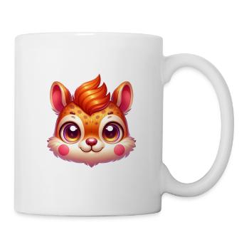 Niedliche Eichhörnchen Nüsse Tierliebhaber Design - Tasse - Weiß - Rechts