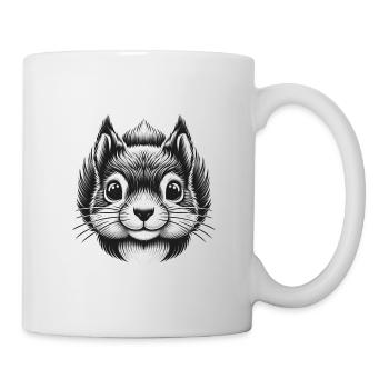 Schwarzes Eichhörnchen Nuss Tierliebhaber Design - Tasse - Weiß - Rechts