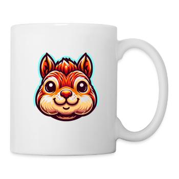 Süßes Eichhörnchen Nüsse Tierliebhaber Design - Tasse - Weiß - Rechts