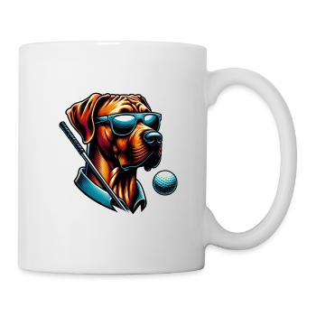 Rhodesian Ridgeback Golfer Golf Course Dogs - Mug - white - Right