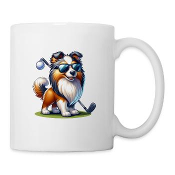 Sheltie Shetland Sheepdog Golfeur Chiens de golf - Mug blanc - blanc - Droite