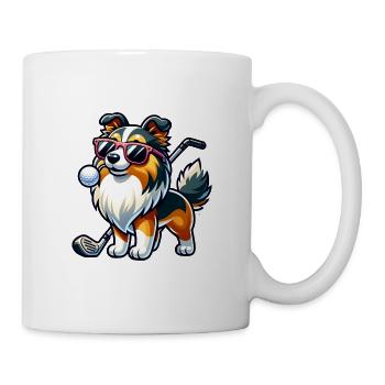 Sheltie Golfer Terrain de golf Chiens - Mug blanc - blanc - Droite
