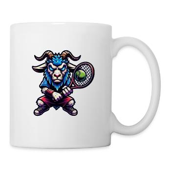 Ziege Tennis Spieler Dynamisches Design - Tasse - Weiß - Rechts