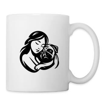 Pug Mom - dogmom vector design - Mug - white - Right