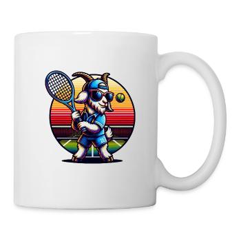 Conception de terrain de joueur de tennis de chèvre - Mug blanc - blanc - Droite