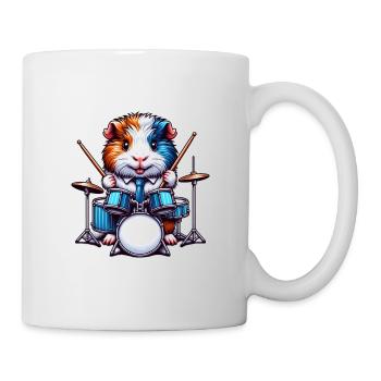Cool guinea pig drummer - Mug - white - Right