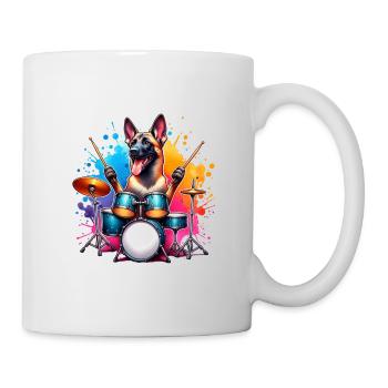 Malinois Drummer Watercolor Design - Mug - white - Right