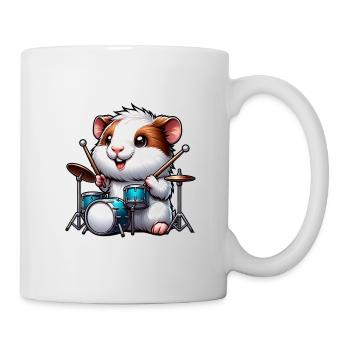 Cute Guinea Pig Drummer Design - Mug - white - Right