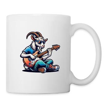 Chèvre avec guitare cool lunettes de soleil bande - Mug blanc - blanc - Droite