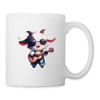 Cute Goat Playing Guitar For Band - Mug - white - Right