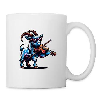 Goat with violin and sunglasses design - Mug - white - Right