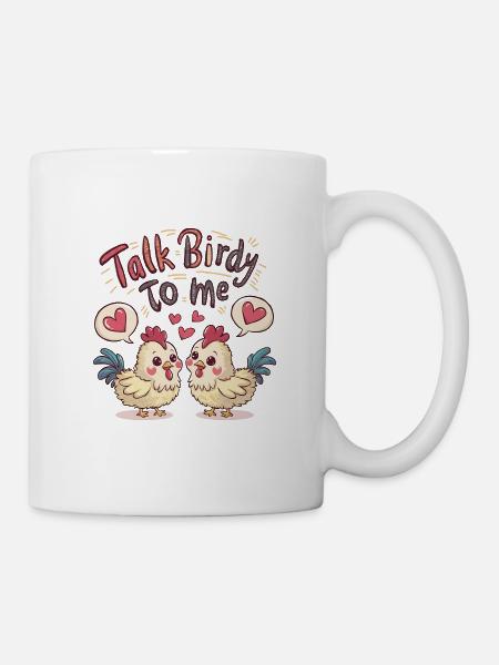 Sprich Vögelisch mit Mir Küken Hühner Liebe - Tasse - Weiß