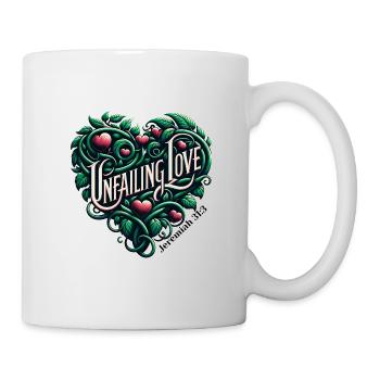 Unerschütterliche Liebe Jeremia 31:3 Botanisches - Tasse - Weiß - Rechts