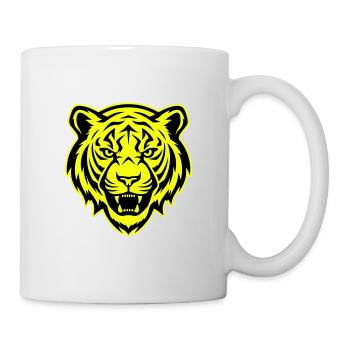 Tiger Kopf Porträt Symbol - Tasse - Weiß - Rechts