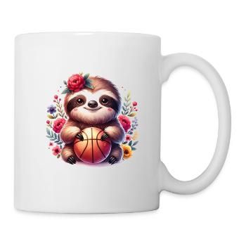 Cute Sloth Basketball Player Design - Mug - white - Right